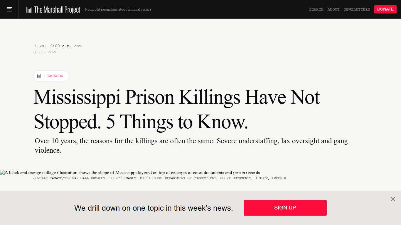 MS Prison Killings Have Not Stopped. 5 Things to Know. | The Marshall Project